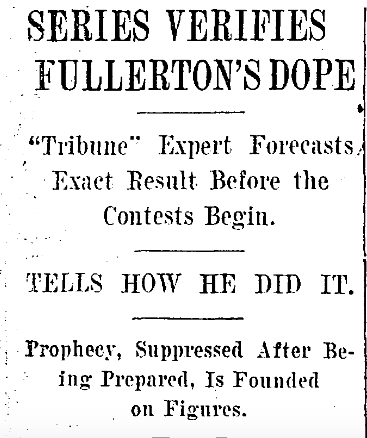 1906 -- 10-15 - Series verifies Fullertons dope - HEADLINE - ChiTrib